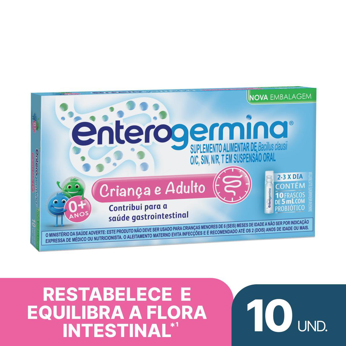 Probiótico Enterogermina 10 Frascos De 5ml