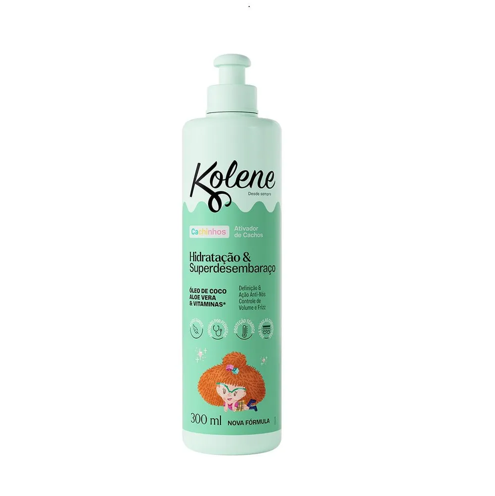 Ativador de Cachos Infantil Kolene Cachinhos Hidratação e Super Desembaraço 300 ml