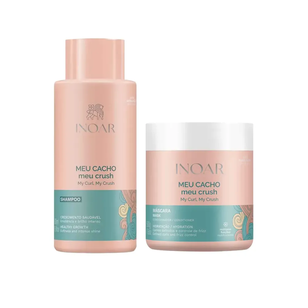 Kit Inoar Meu Cacho Meu Crush Shampoo 500 ml+ Máscara de Hidratação 500 g