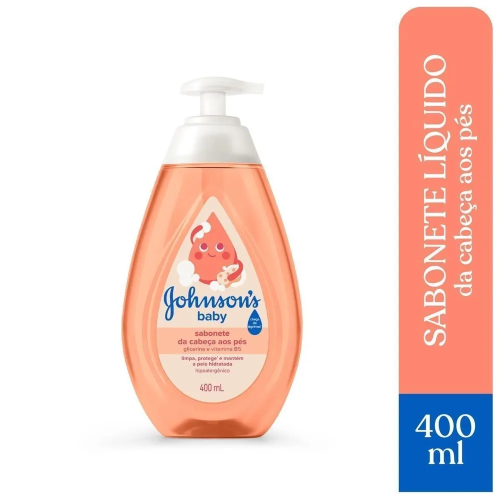 Sabonete Líquido Infantil Johnson's Baby Glicerina da Cabeça aos Pés 400 ml