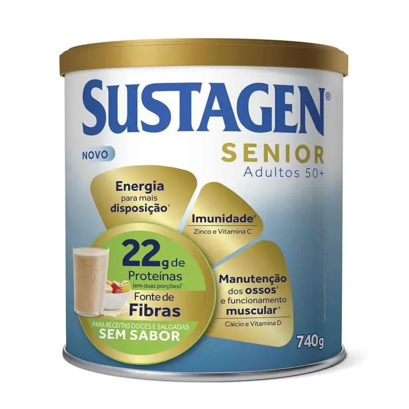 Complemento Alimentar Sustagen Senior Adultos 50+ Sem Sabor 740 g