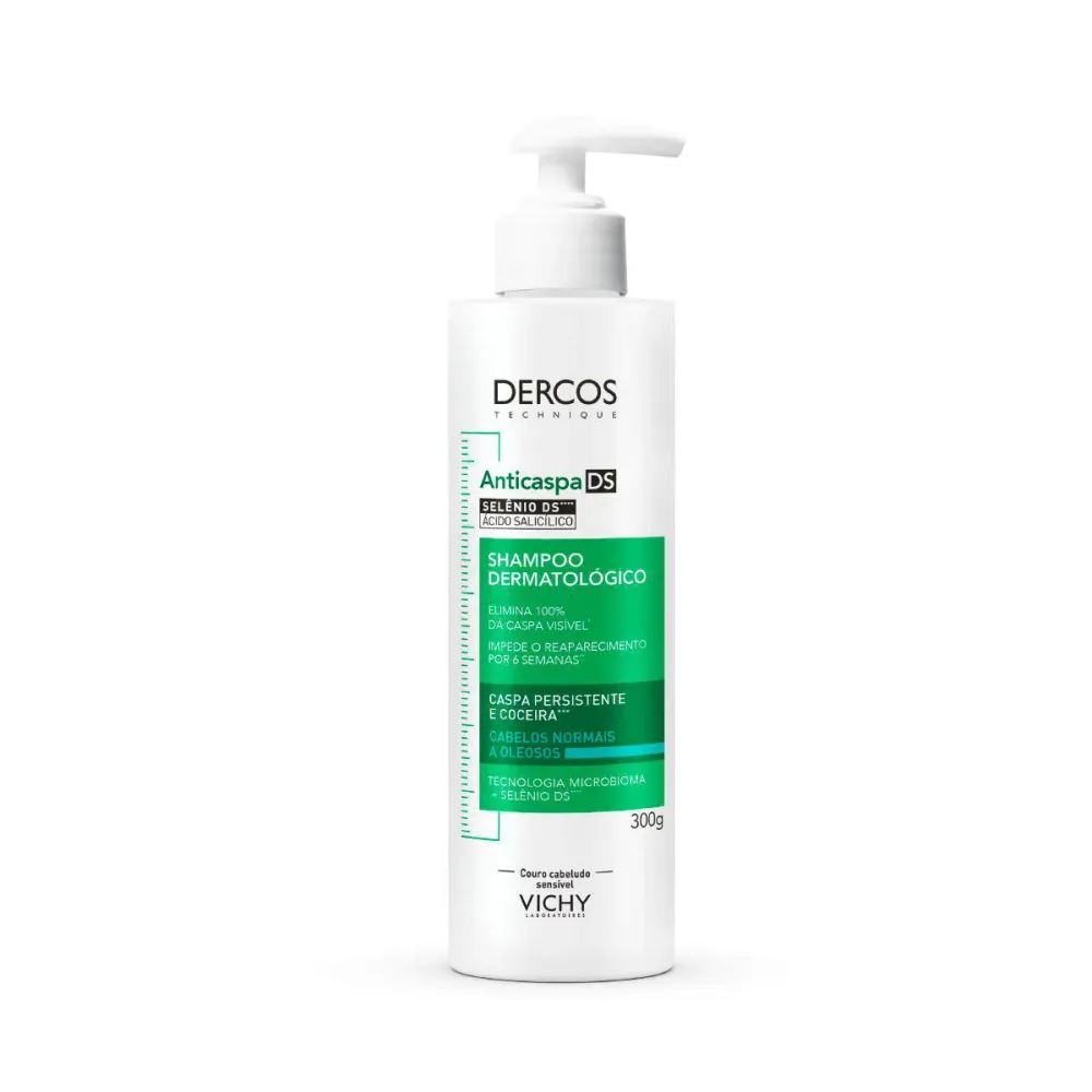 Shampoo Vichy Dercos Anticaspa DS Cabelos Normais e Oleosos Eliminação Total de Caspa 300 g