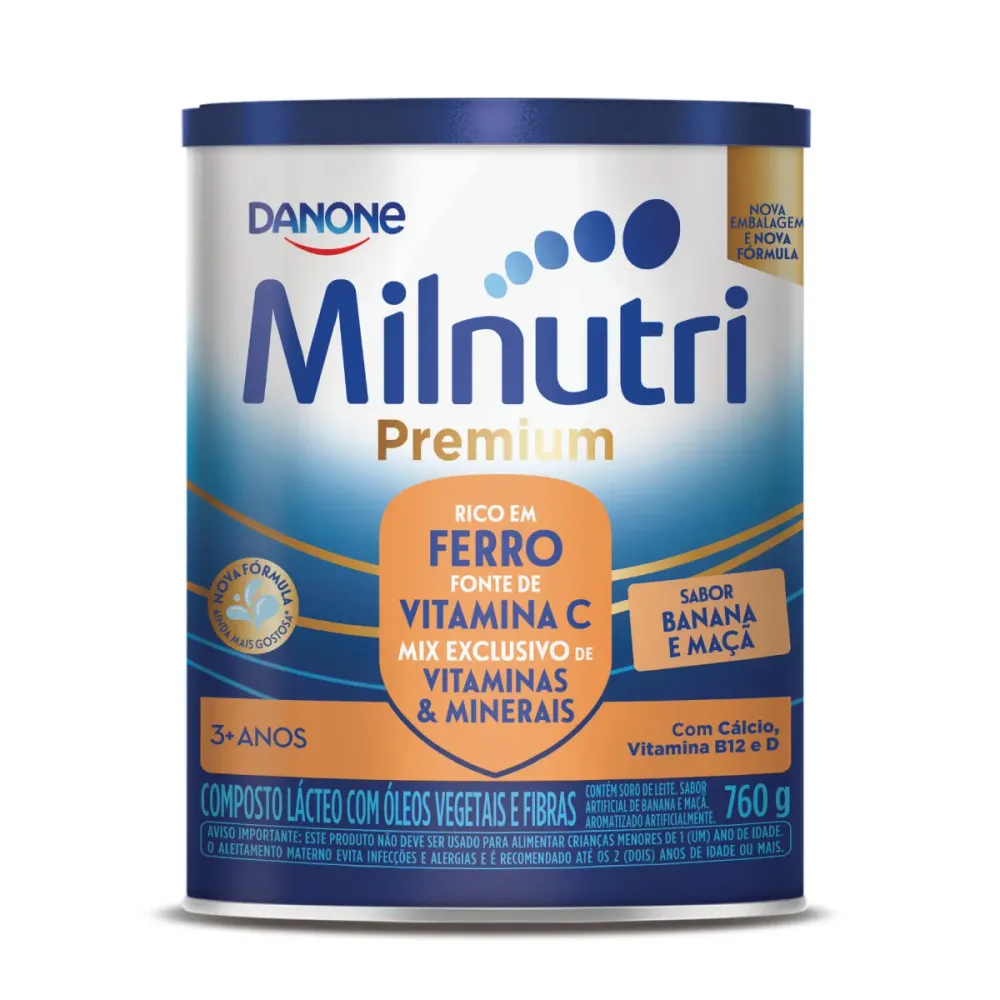 Composto Lácteo Milnutri Premium Danone Vitamina de Frutas 1 a 4 anos 760 g