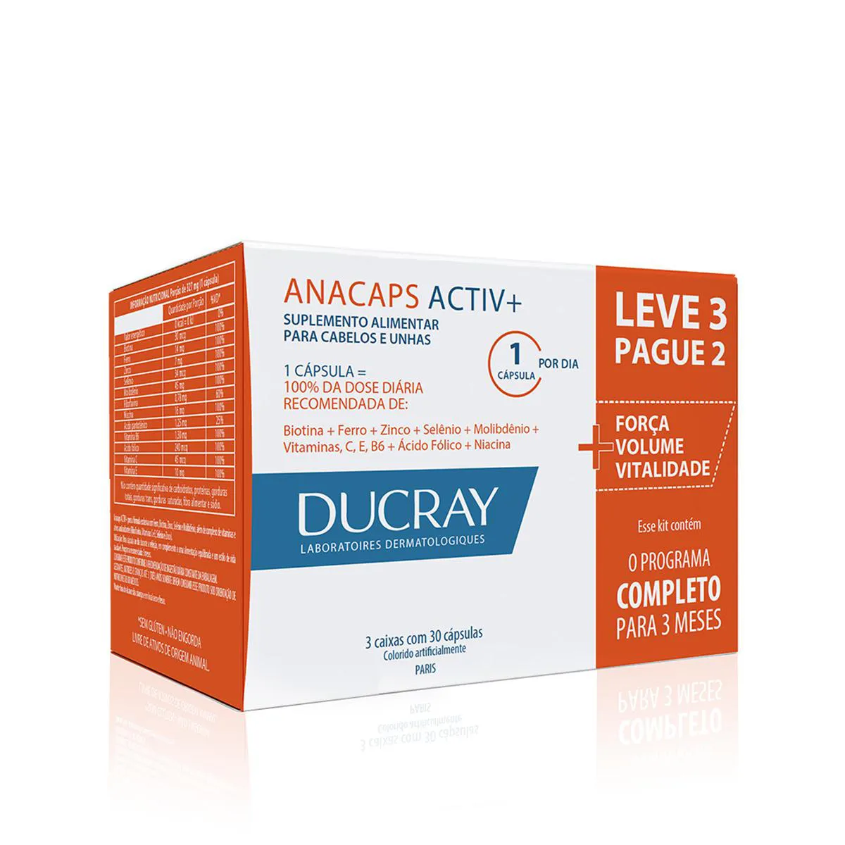 Anacaps Polivitamínico Activ+ Cabelos e Unhas 90 cápsulas