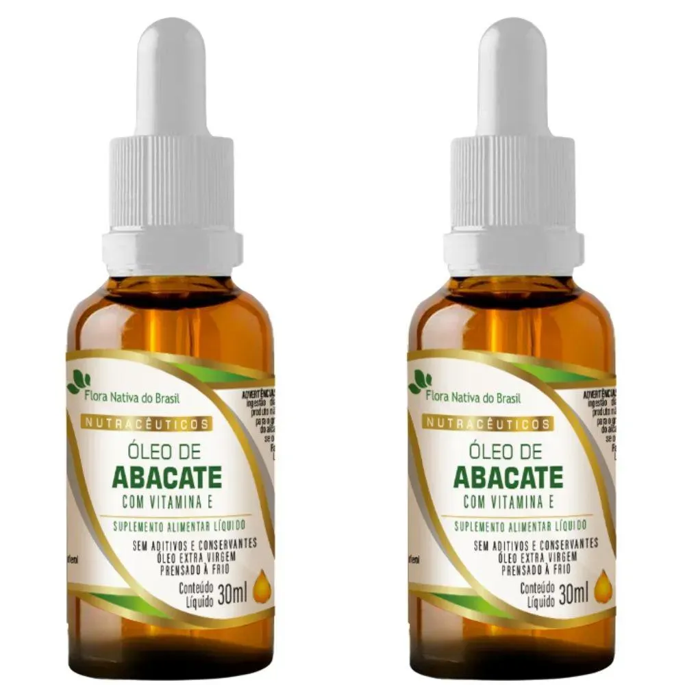 Kit 2x Óleo de Abacate com Vitamina e em Gotas 30 ml - Flora Nativa
