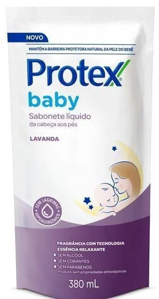 Sabonete Líquido Infantil Protex Baby Lavanda Refil 380 ml