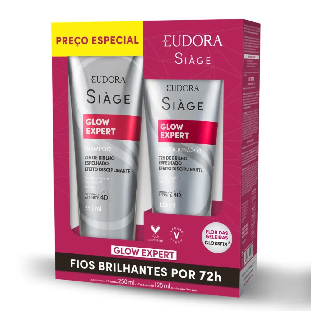 Kit Siàge Eudora Glow Expert Shampoo 250 ml + Condicionador 125 ml