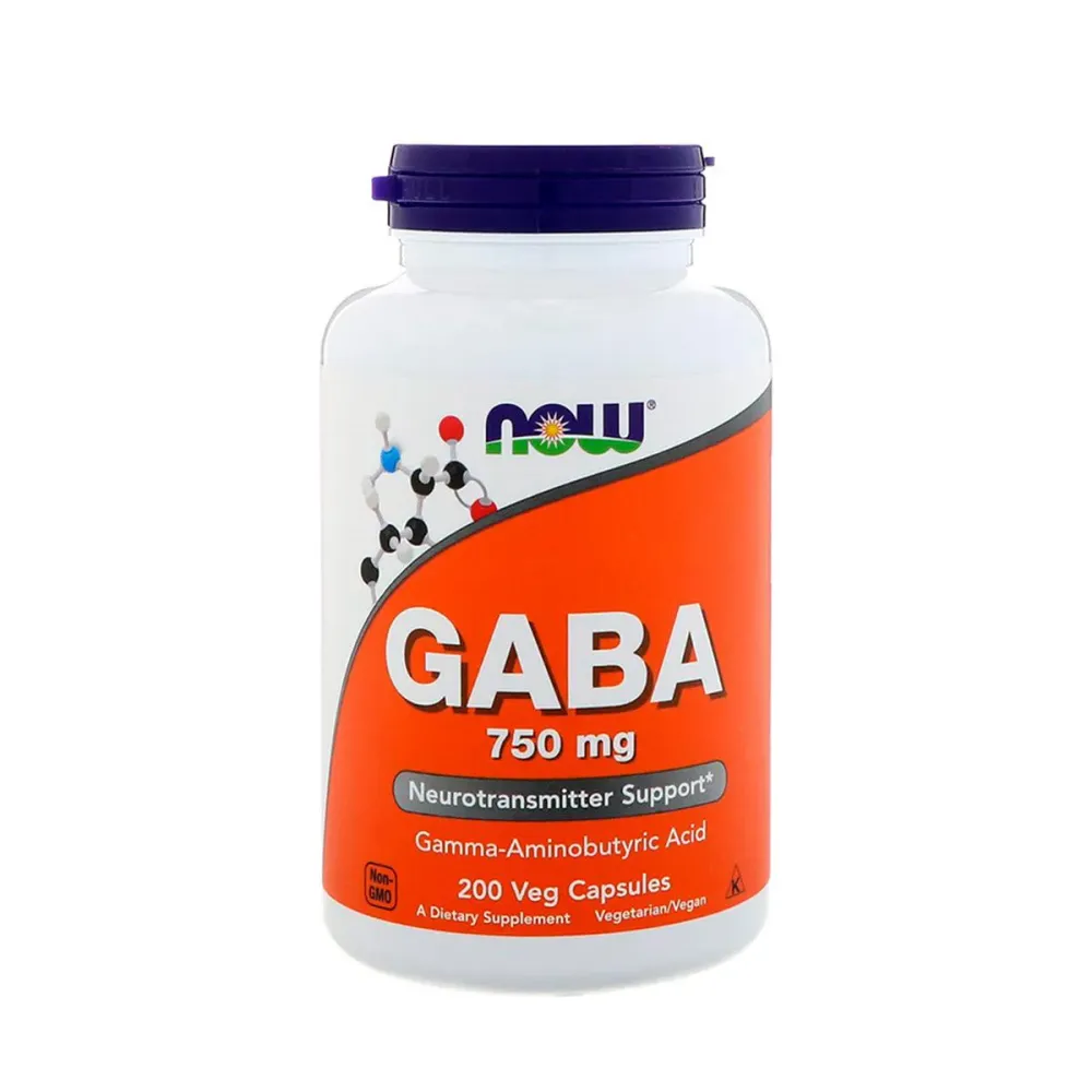 Gaba 750 mg (200 Vcaps) Now Foods