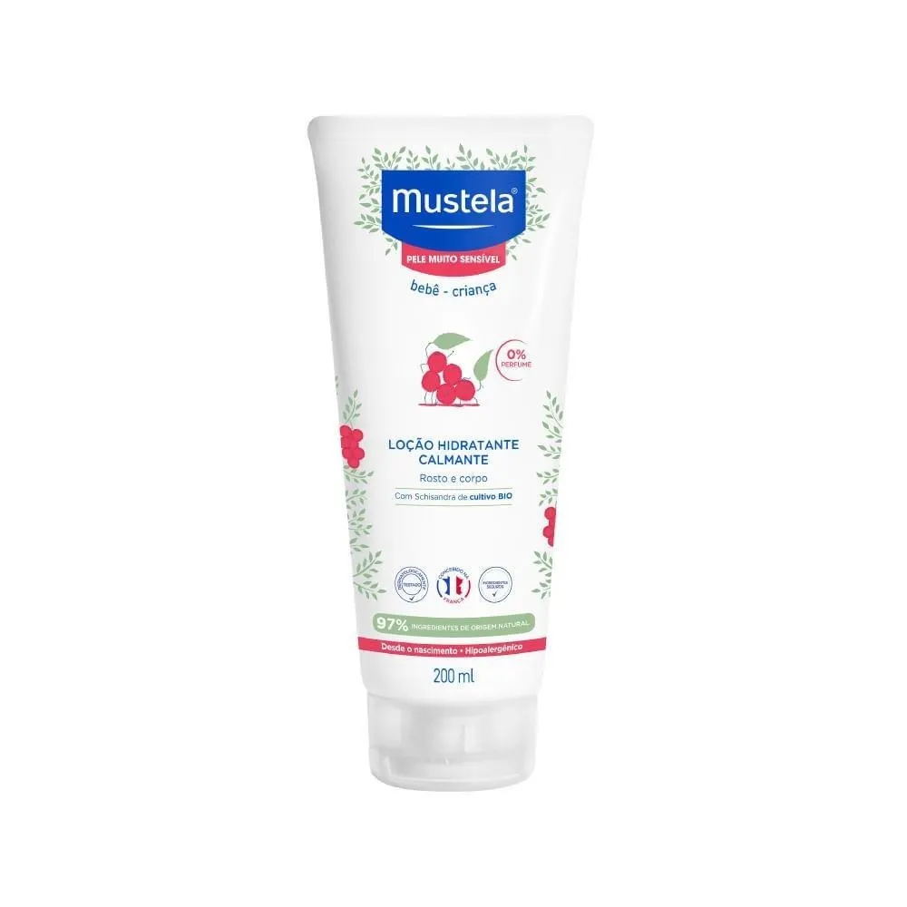 Loção Hidratante Mustela Pele Muito Sensível Bebê Calmante Sem Perfume 200 ml