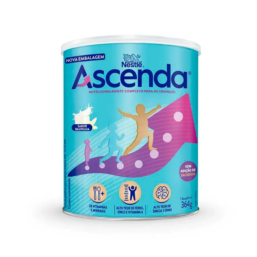 Fórmula Infantil Ascenda Nestlé Baunilha 3 a 10 anos 364 g