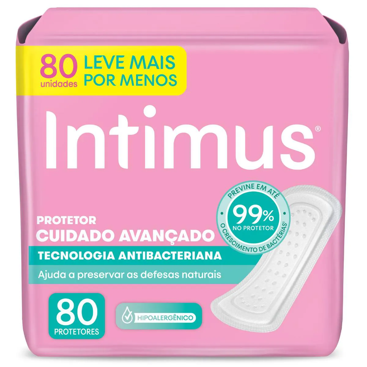 Intimus Protetor Diário Tecnologia Antibacteriana 80 unidades