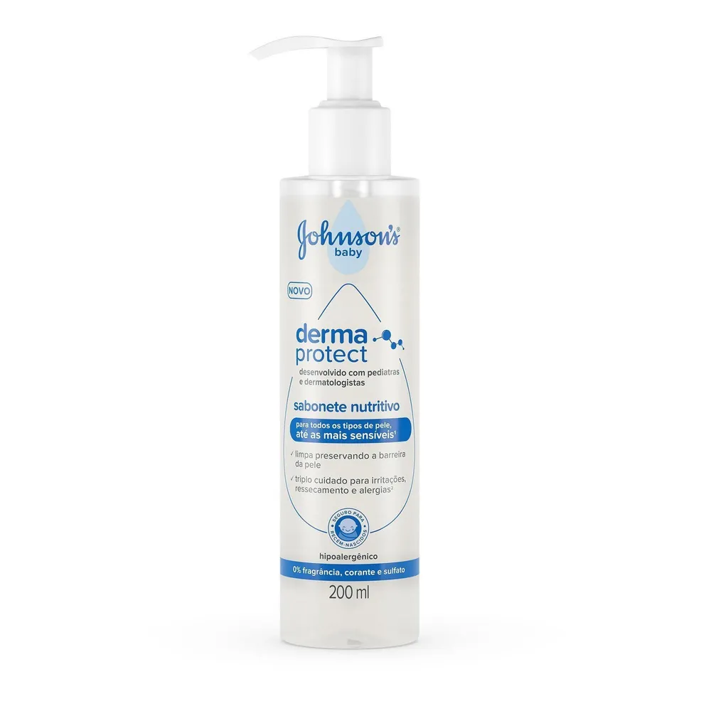 Sabonete Líquido Nutritivo Johnson's Baby Derma Protect Sem Fragrância 200 ml