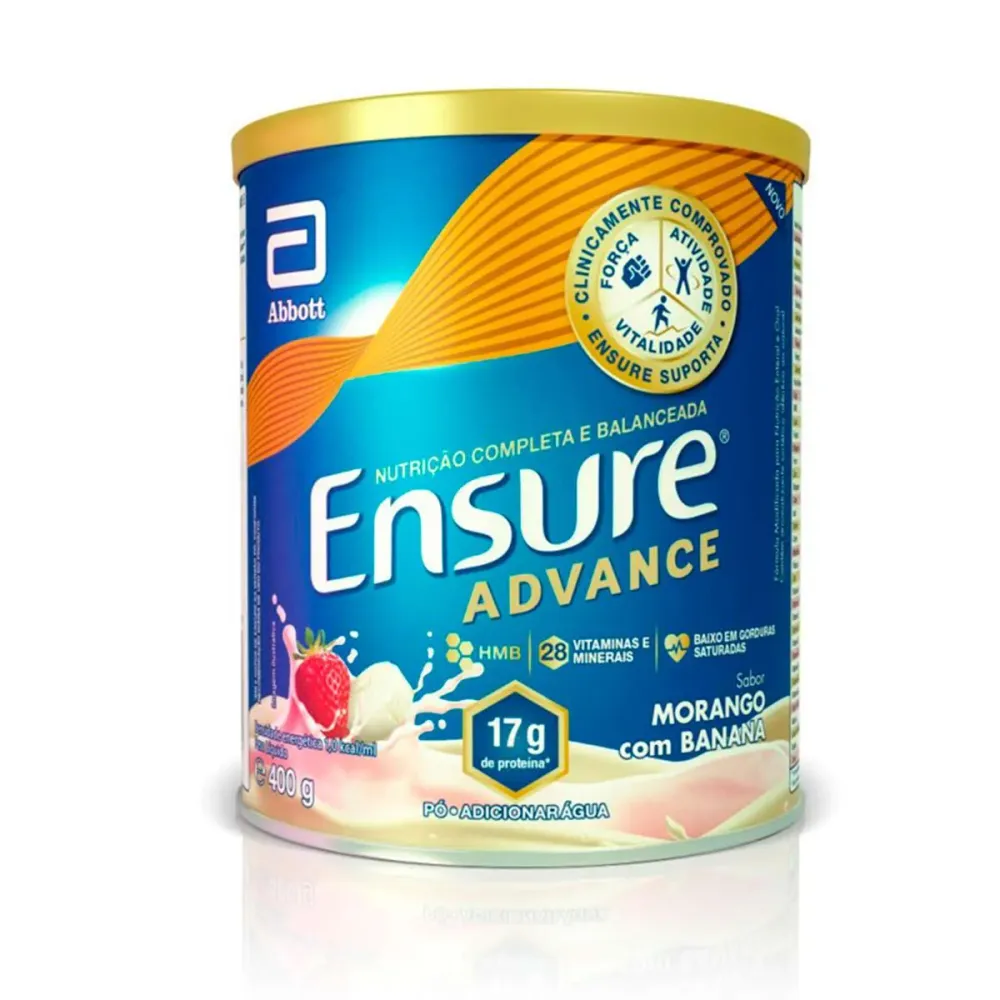 Suplemento Nutricional Ensure Advance Sabor Morango com Banana 400 g