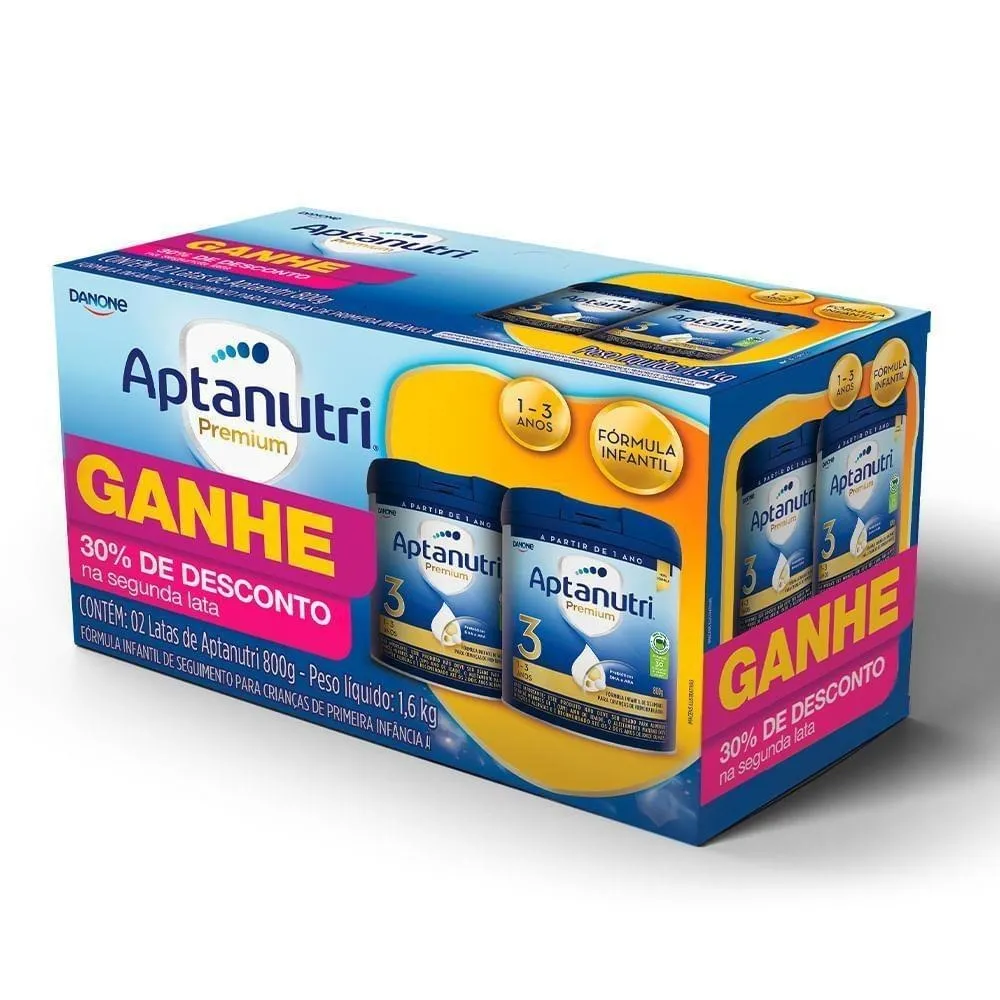 Kit Aptanutri Fórmula Infantil Premium 3 1 a 3 anos 800 g 2 Unidades