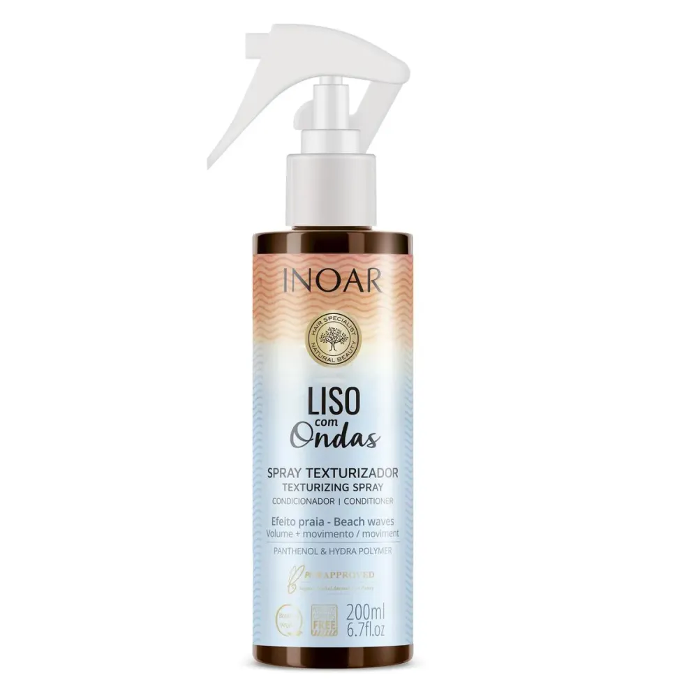 Spray Texturizador Cabelo Ondulado Inoar Liso com Ondas 200 ml