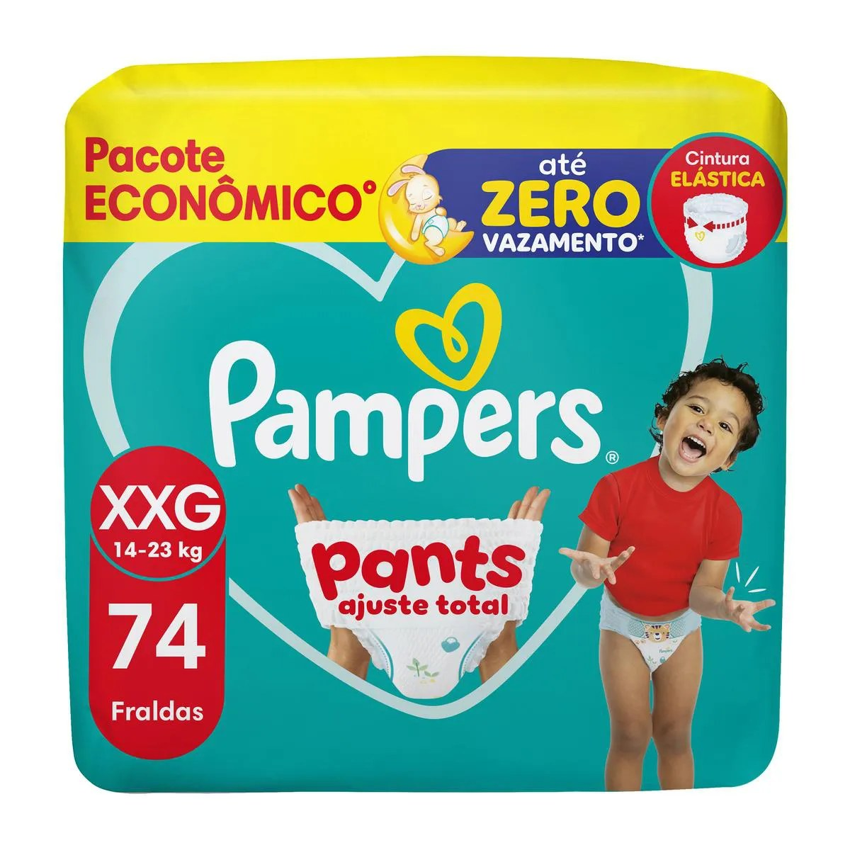 Fralda Calça Pampers Pants Ajuste Total XXG XXG, 74 unidades