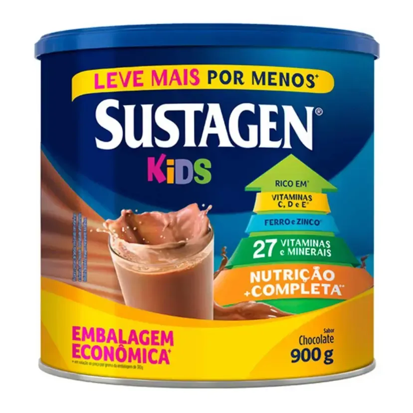 Suplemento Infantil Sustagen Kids a partir de 3 anos Chocolate 900 g