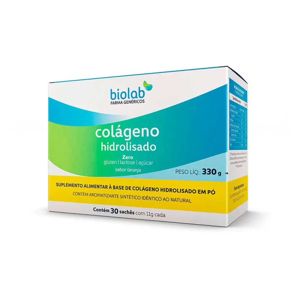 Colágeno Hidrolisado em Pó Biolab 30 sachês de 11 g cada
