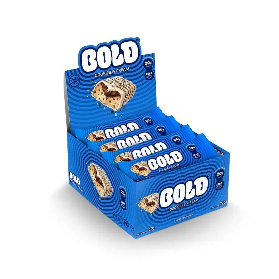 Barra de Proteína Bold Snacks Bold Cookies & Cream 60 g 12 unidades
