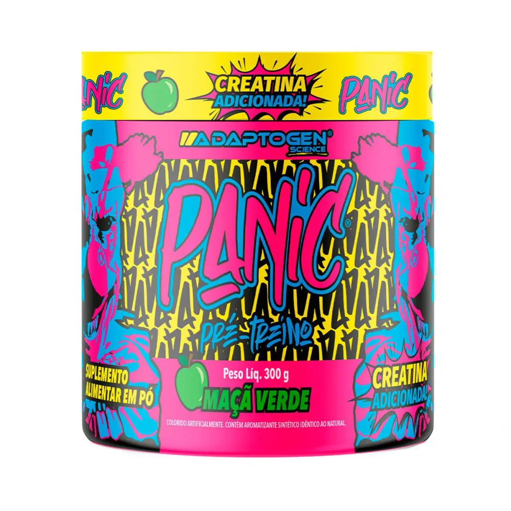 Pré-treino Adaptogen Panic com Creatina Maçã Verde 300 g