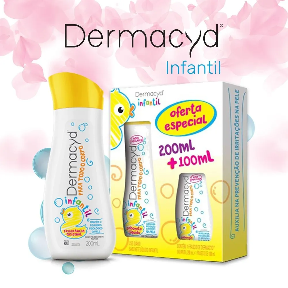 Kit Sabonete Líquido Infantil Dermacyd 200 ml 1 Uni + Sabonete Líquido 100 ml 1 Uni Oferta Especial 300 ml