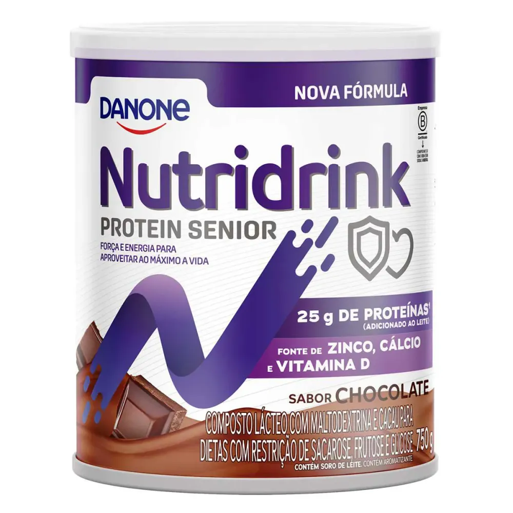 Suplemento Alimentar Nutridrink Protein Sênior Pó sabor Chocolate 750 g