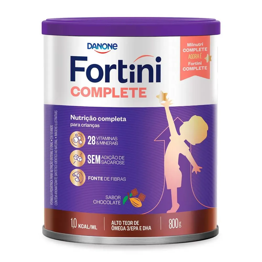 Fórmula Infantil Fortini Complete Danone Chocolate 3 a 10 anos 800 g