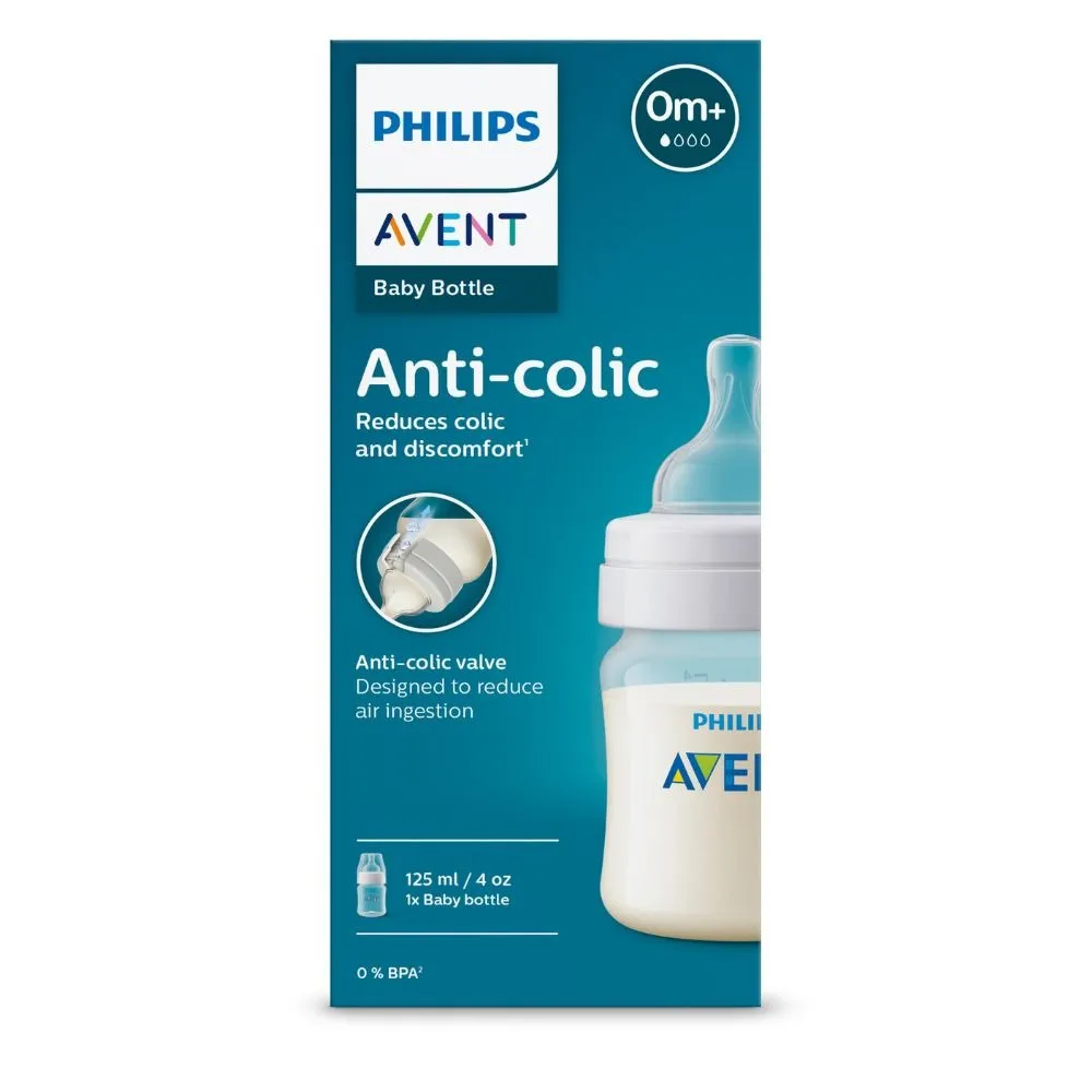 Mamadeira Philips Avent Classic+ +0 meses Anticólicas Fluxo Muito Lento 125 ml 1 Unidade