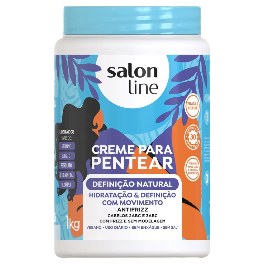 Creme Para Pentear Salon Line Condicionador Definição Natural Antifrizz 1 kg