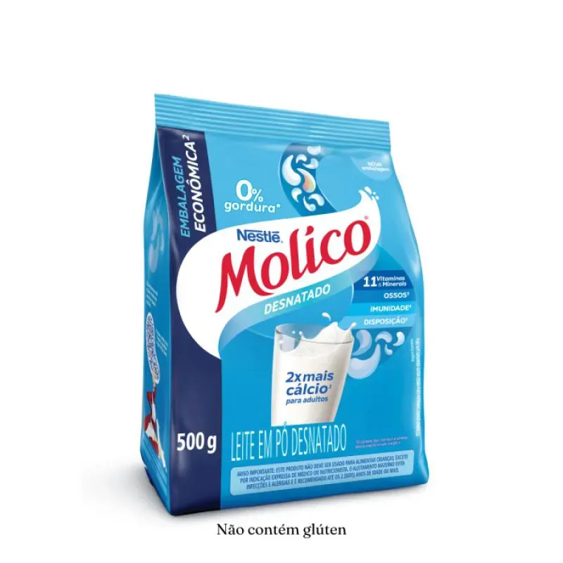 Leite em Pó Molico Desnatado Sachet 500 G