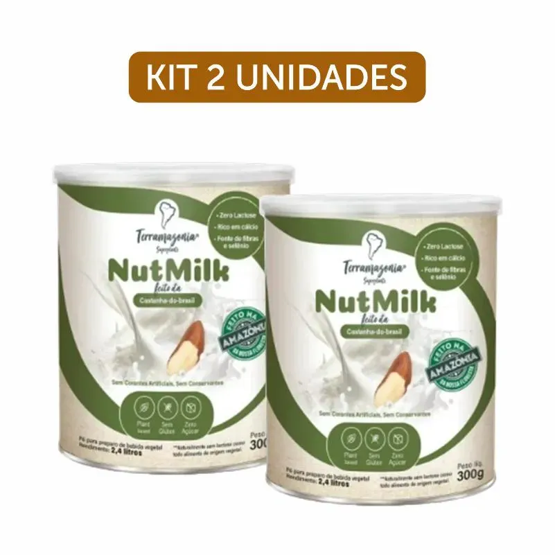 Kit 2X: Bebida Vegetal de Castanha Do Pará Em Pó Nutmilk Terramazônia 300 G