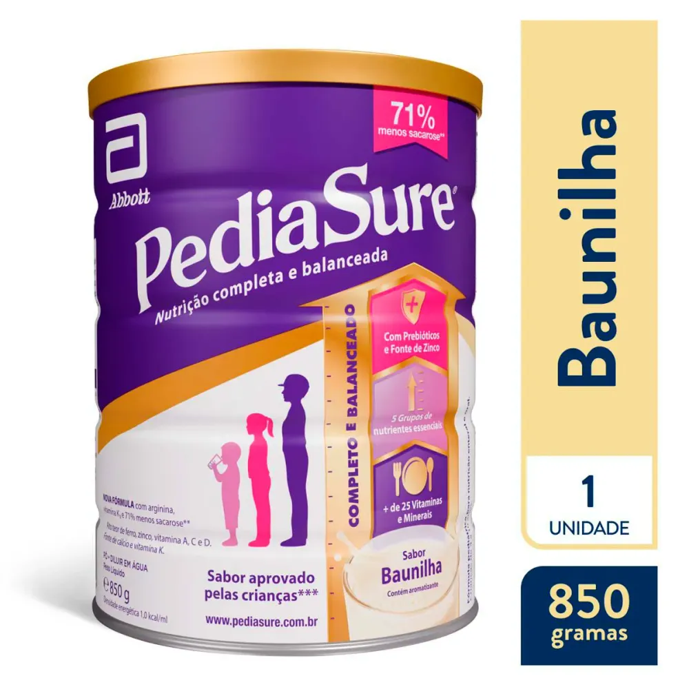 Suplemento Infantil Pediasure 4 a 10 anos Baunilha 850 g