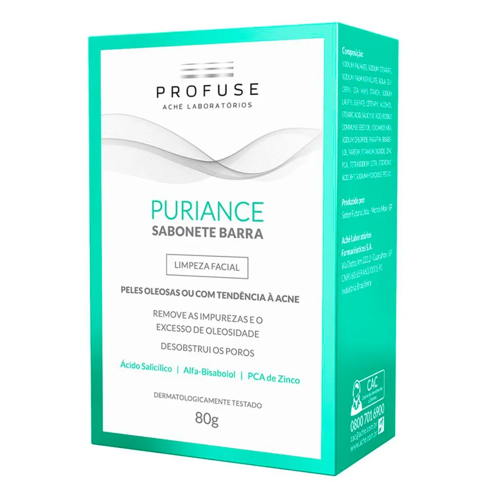 Sabonete Facial em Barra Profuse Puriance Pele Oleosa a Acneica com 80 g
