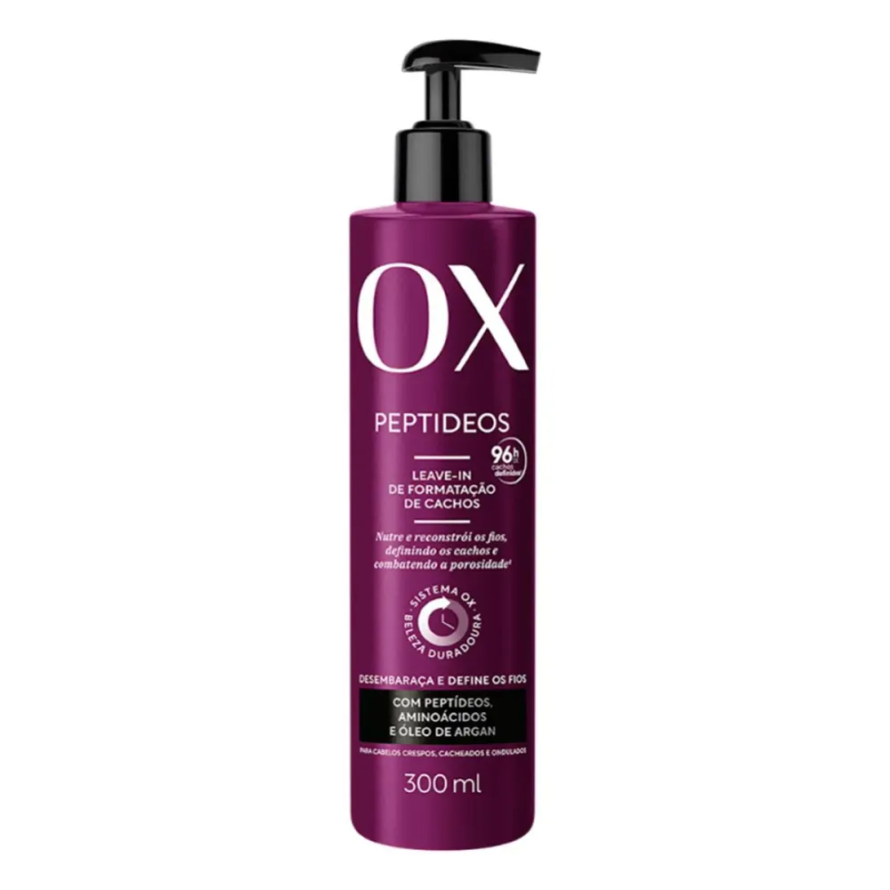 Leave-In Modelador de Cachos OX Peptídeos com Óleo de Argan 300 ml