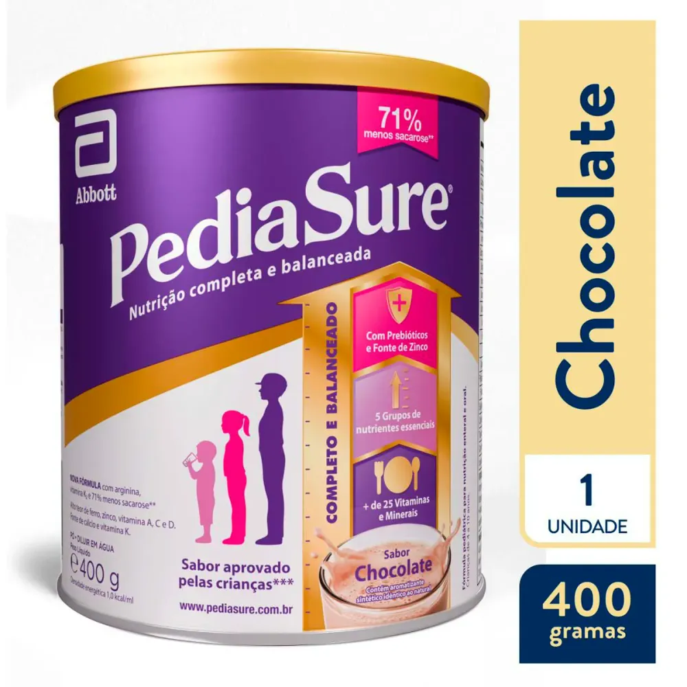 Suplemento Infantil Pediasure 4 a 10 anos Chocolate 400 g