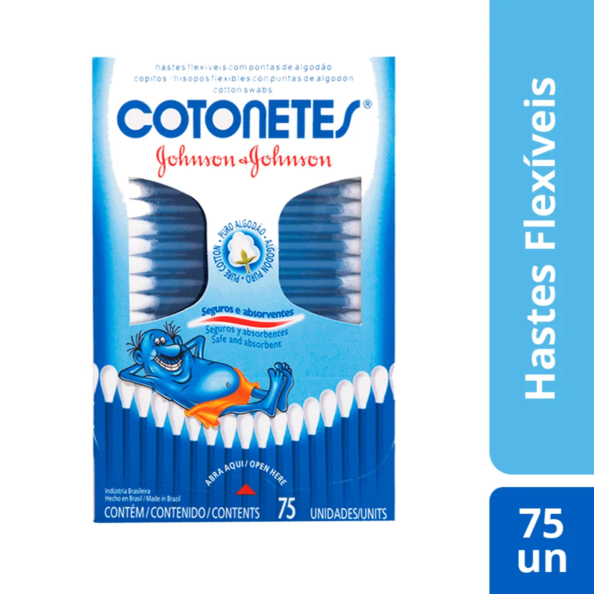 Johnson & Johnson Hastes Flexíveis Cotonetes 75 unidades