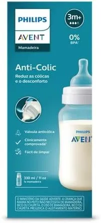 Mamadeira Philips Avent Anti-Colic +3meses Fluxo Médio 330 ml 1 Unidade