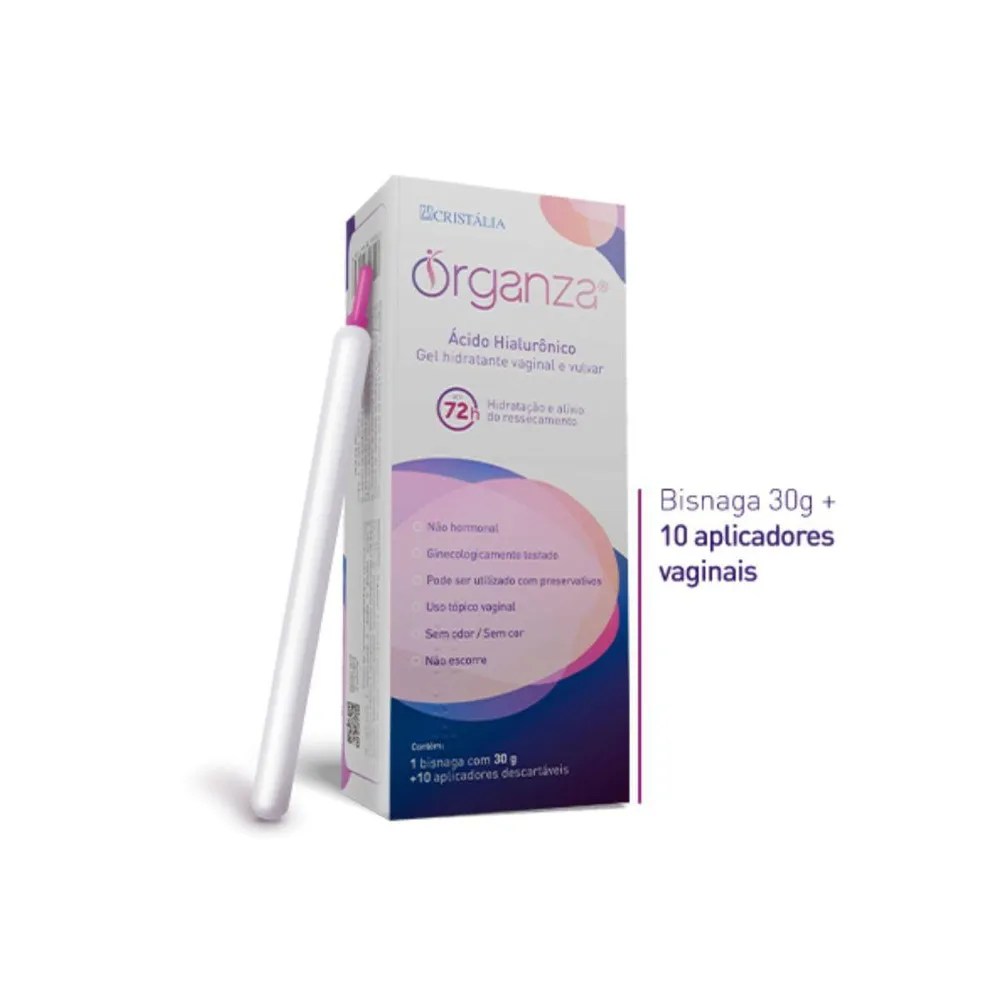 Gel Hidratante Vaginal E Vulvar Organza 1 Bisnaga Com 30 g + 10 Aplicadores