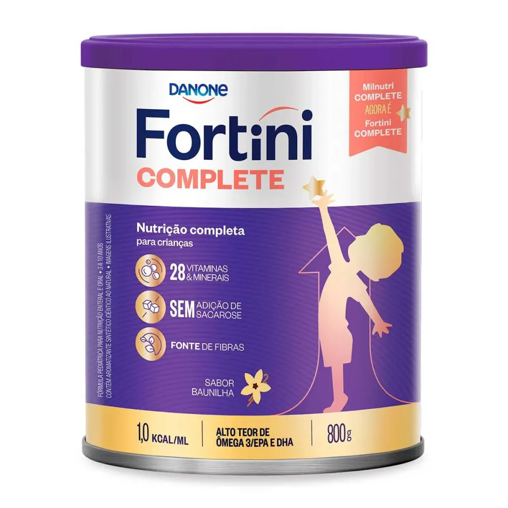 Fórmula Infantil Fortini Complete Danone Baunilha 3 a 10 anos 800 g