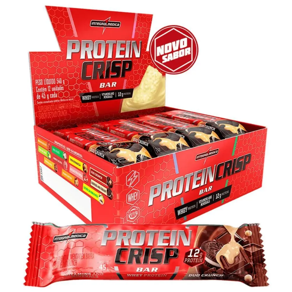 Protein Crisp Bar - 12 Unidades 45 G Duo Crunch - Integralmédica