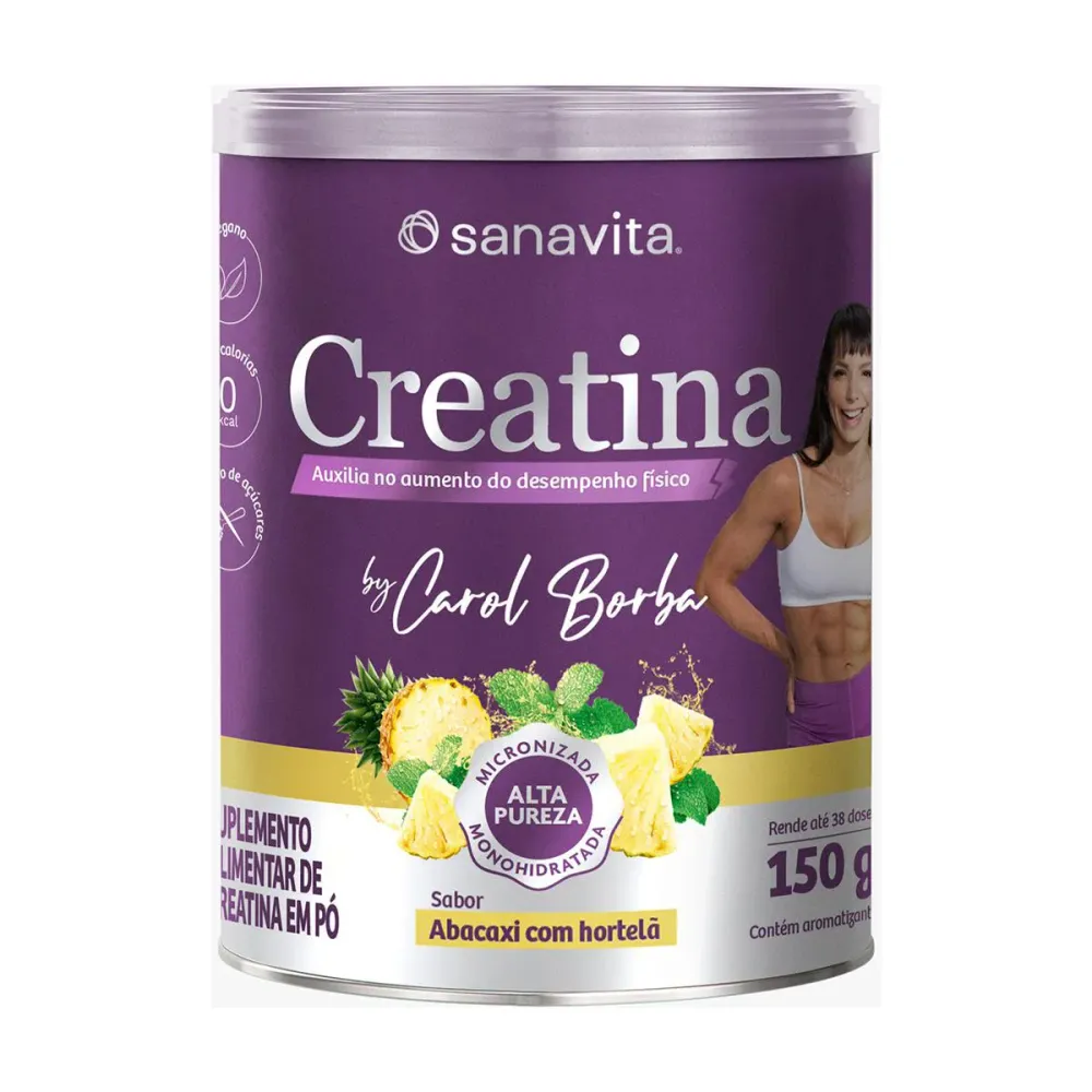 Creatina Sanavita Carol Borba Abacaxi Com Hortelã Pó 150 g