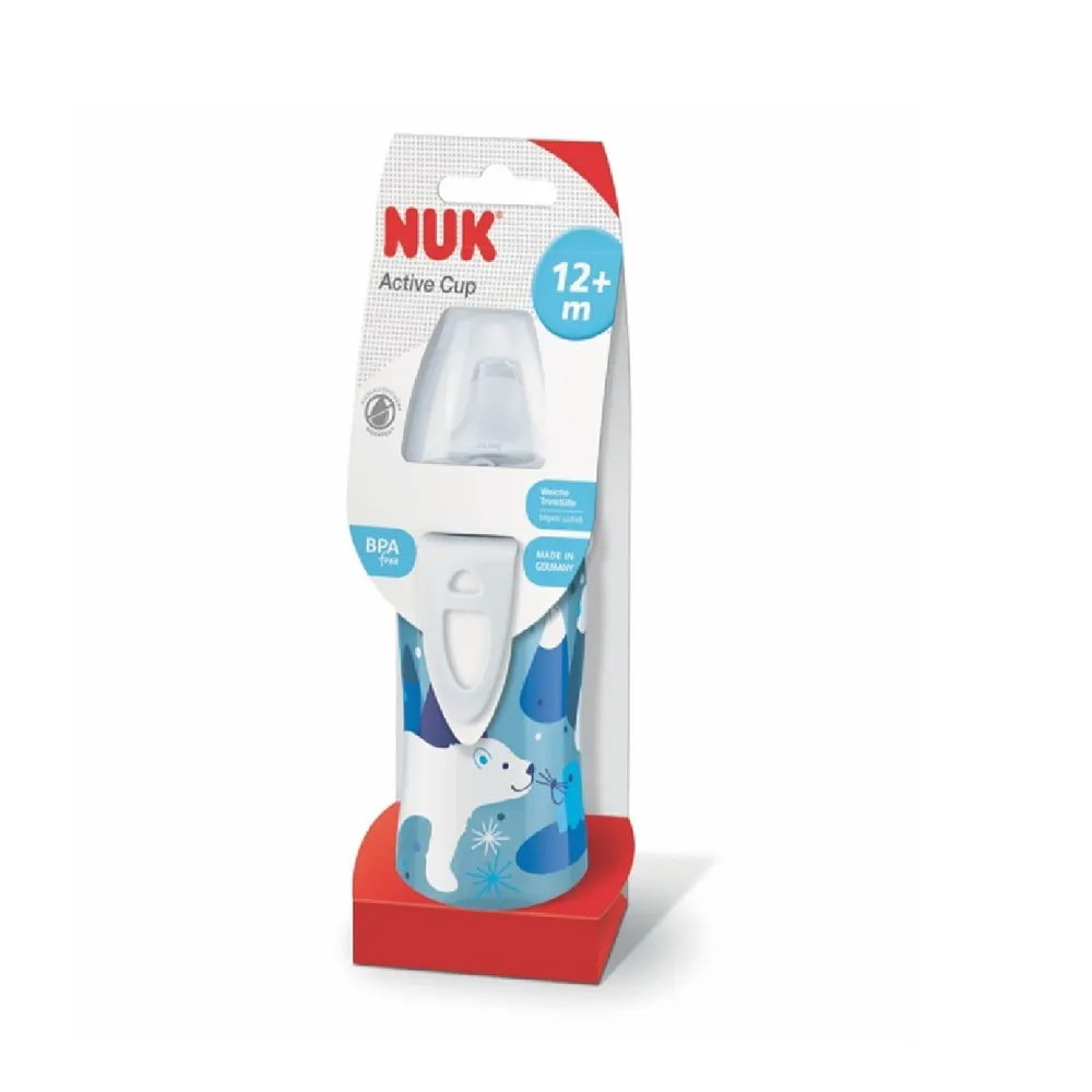 Copo de Transição NUK Active Cup +12 meses Antivazamento Azul 300 ml 1 Unidade