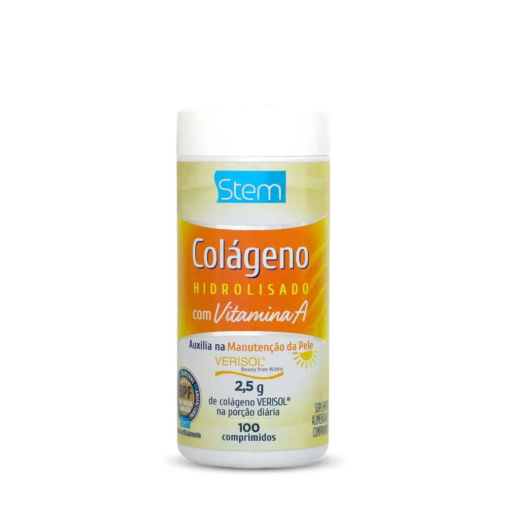 Colágeno Hidrolisado com Vitamina A 1000 mg Stem 100 comprimidos