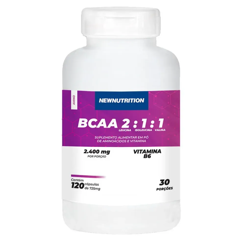 BCAA 2:1:1 2400 mg Newnutrition 120 Cápsulas