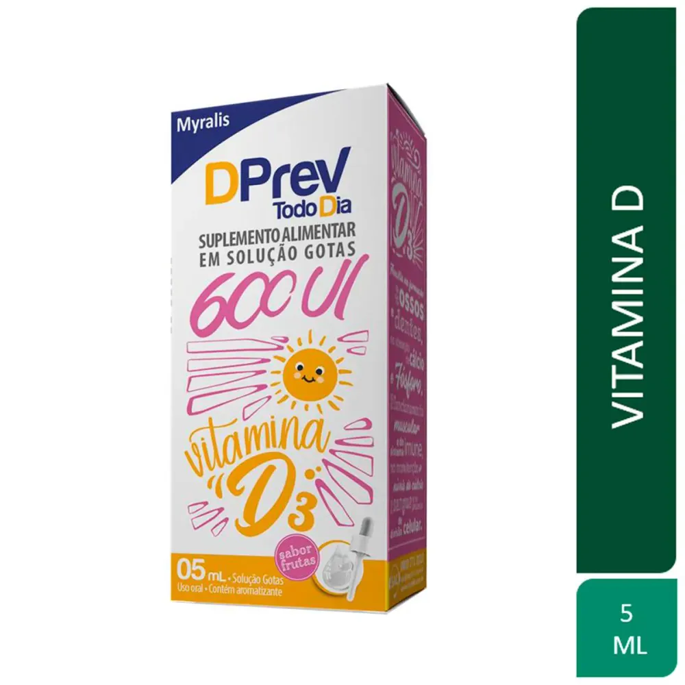 Vitamina D 600UI DPrev Todo Dia Frutas Gotas 5 ml