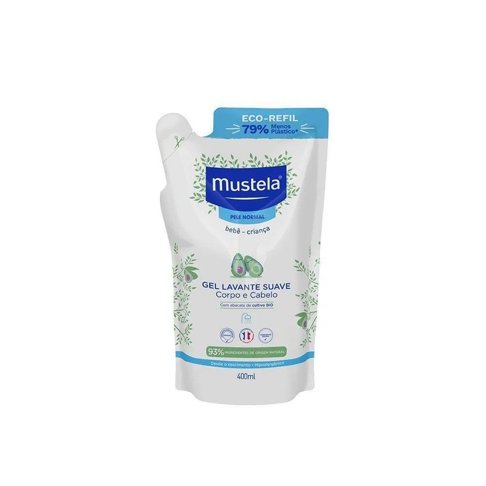 Gel Lavante Mustela Bebê Suave Corpo e Cabelo 400 ml