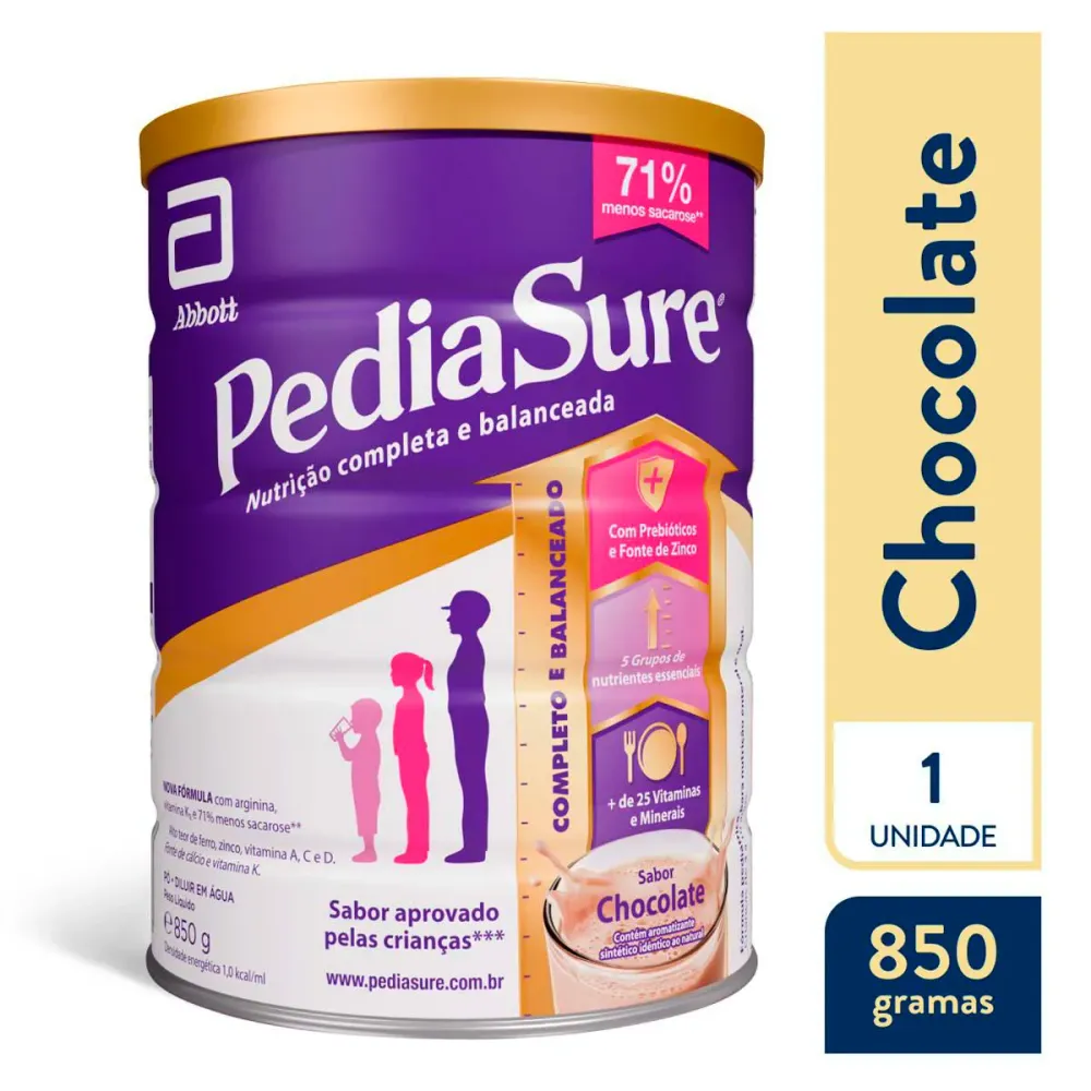 Suplemento Infantil Pediasure 4 a 10 anos Chocolate 850 g