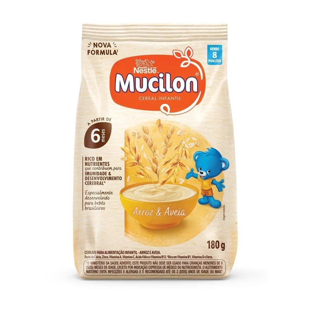 Cereal Infantil Mucilon Arroz e Aveia +6 meses 180 g