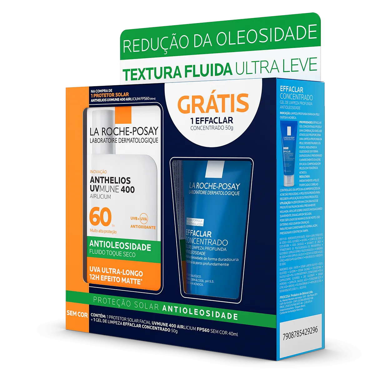 Kit La Roche-Posay Protetor Solar + Gel de Limpeza Effaclar