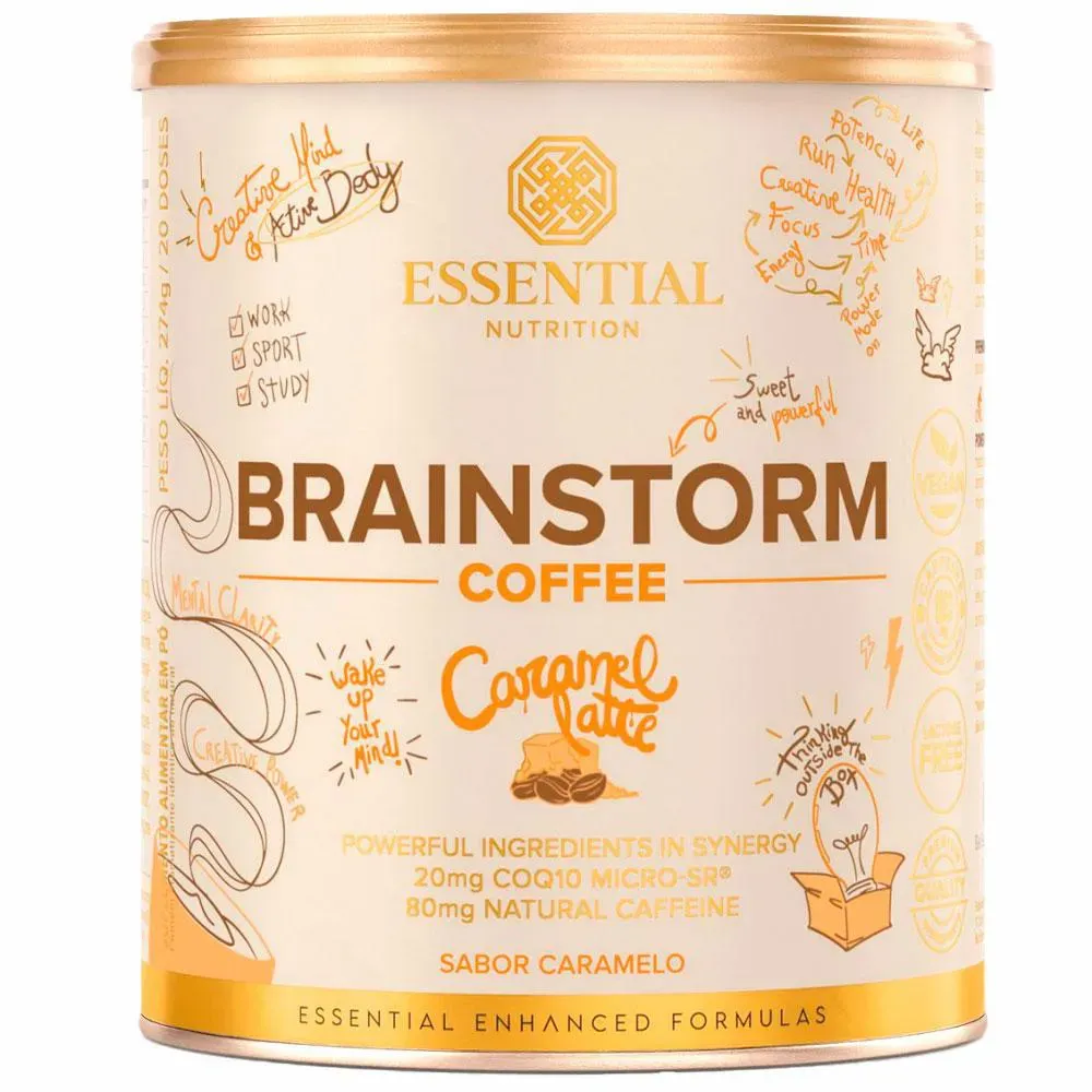 Brainstorm Coffee - Caramel Latte - 274 g - Essential Nutrition